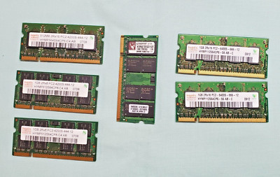 Lot of 6 - Laptop Memory Cards