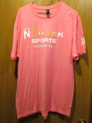 District Pink SPOOK NOOK SPORTS Champion Mill T-Shirt SIZE L NEW