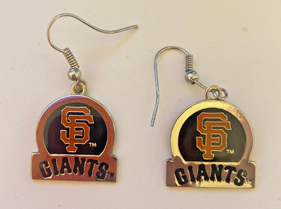 San Francisco Giants MLB Orange on Black Dangle Earrings - Image 3 of 4