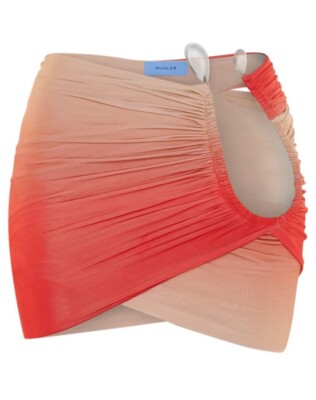MUGLER Draped Jersey Mini Skirt Size 8 (36) GENUINE RRP £870 #M2