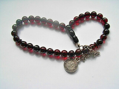 Mini Sammler CHERRY NATURAL BALTIC AMBER PRAYER BEADS BERNSTEIN GEBETSKETTE