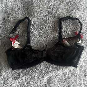 L'Agent by Agent Provocateur Lolita French Maid Sheer Black Lace Bra Size Small