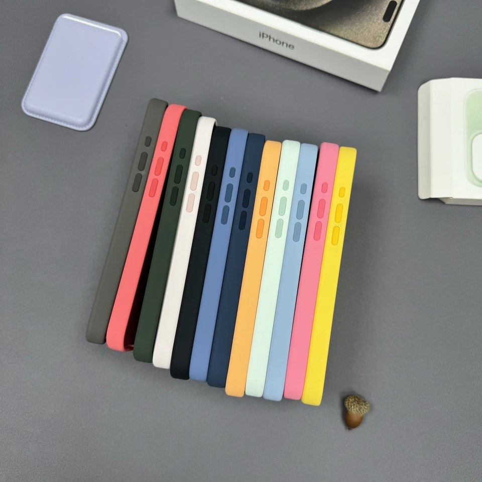 Silicone Original Magnetic Case For iPhone 14 15 16e 16 17 Pro Max+ Screen Glass - Image 2 of 4