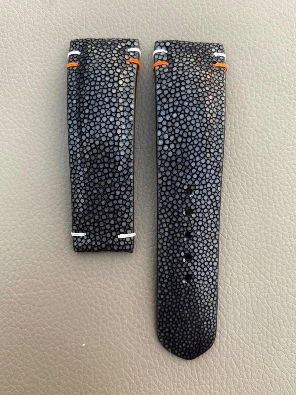 22mm/20mm Genuine stingray skin Watch Strap Band, handmade leather