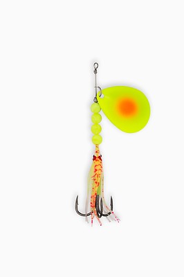 Salmon Spinner McOmie's #7 Colorado UV ''Orange Dot/Chart.'' w/Hoochie