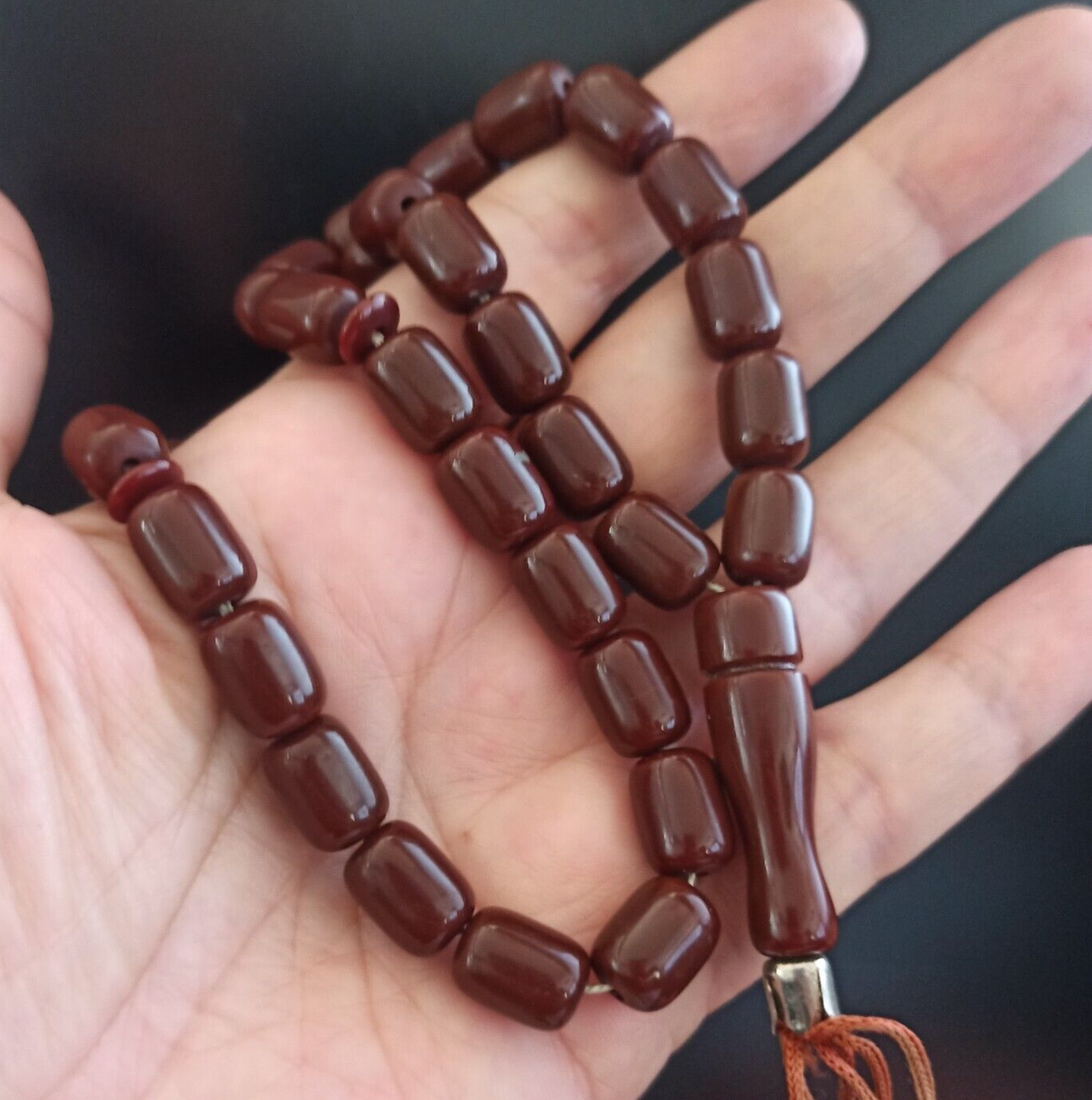 Vintage Masbaha Misbaha Old Islamic Prayer Brown Tasbih 33 Beads