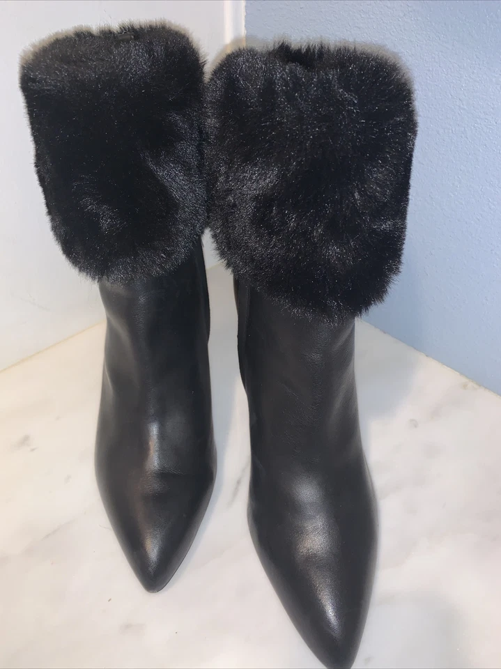 SAM EDELMAN ~ BOTINES BOTINES "OLEANA" DE CUERO NEGRO Y PIEL SINTÉTICA ~ TALLA 10,5 USADOS EN EXCELENTE ESTADO Foto 4 de 4