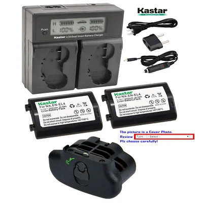 Kastar EN-EL4 Battery Fast Charger for Nikon D2Z D2H D2Hs D2X D2Xs D3 D3S D3X F6