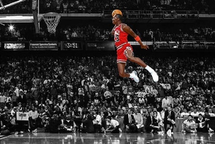 Michael Jordan Slam Dunk Contest 1988 Poster 24x36
