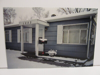 VINTAGE FOUND PHOTOGRAPH COLOR ORIGINAL ART PHOTO HOUSE AFTER THE WINTER SNOW