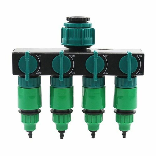 4-way Tap Hose Splitter Garden Drip 4/7 or 8/11 Hose Fittings Pipe Connector Set - Picture 13 of 14