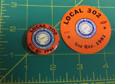 Vintage 1981 Union Button Pinback and Sticker Local 302 Operation ...