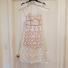 Lulus Wagner Lace Dress Women's Size Small Floral Lined Polyester White VGUC 