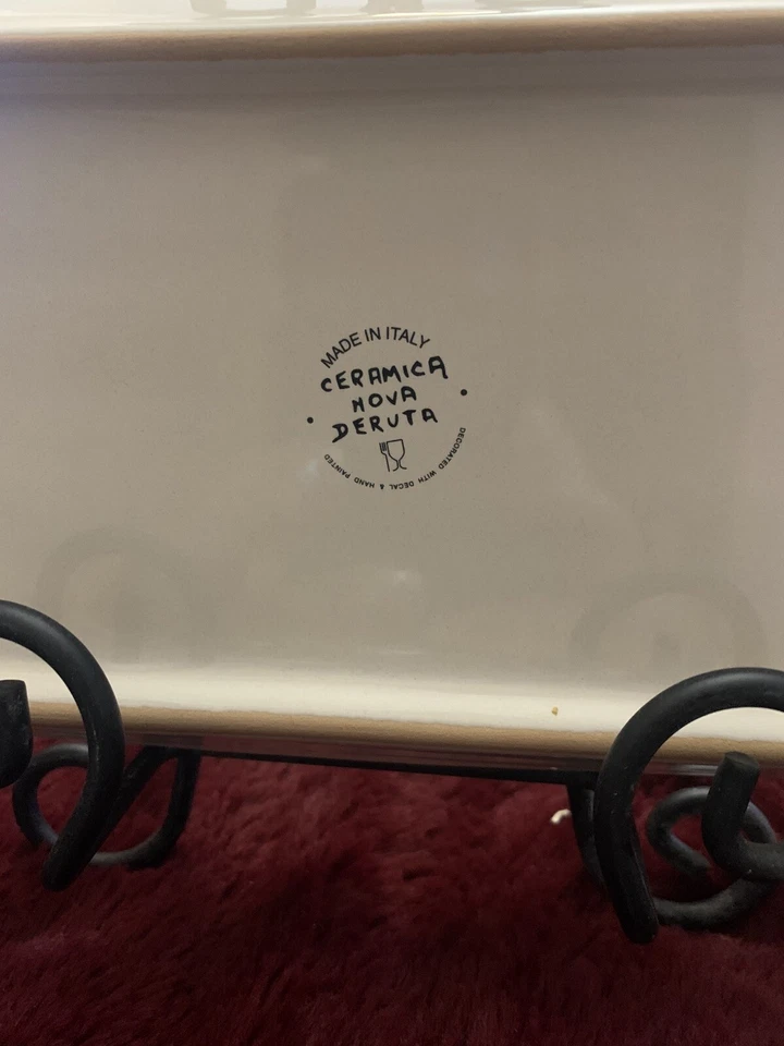 Bandeja de aperitivos de cerámica pintada a mano Ceramica Nova Deruta Italia 10,5x5 Foto 3 de 4