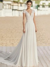 Abito da sposa abito da sposa sposa manica corta pizzo babycat collection X341