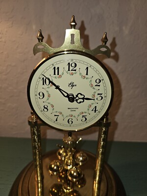 Vintage Elgin Glass-Dome Anniversary Clock | eBay