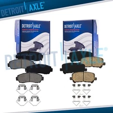 4pc Front Rear Ceramic Brake Pads w/Hardware for 2019 - 2025 Honda Passport