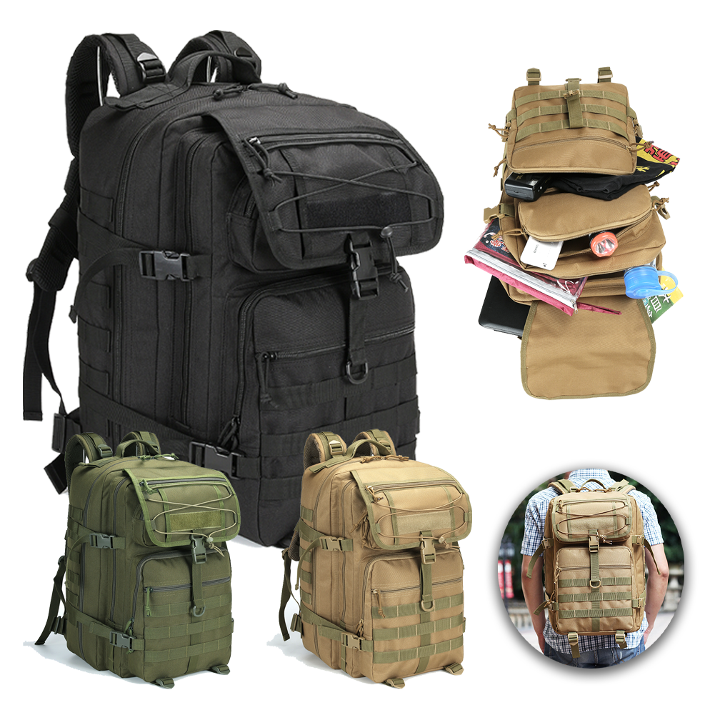 Tactical Backpack Bag 45L Military Army Outdoor Assault Pack Rucksacks Carry Bag
