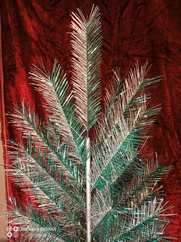 Vintage USSR artificial christmas tree Green and aluminum color!! 4Ft Box ! - Picture 4 of 18
