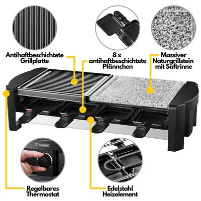 Produktbild von JNGLGO 1400W Raclette Grill Für 8 Personen Elektrogrill Mit
