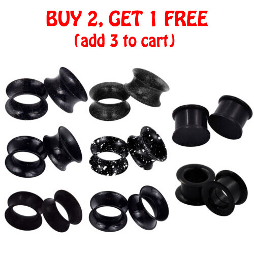 ANAZOZ Flesh Tunnel, plug double flared gemengde kleuren, plug oor siliconen piercing-sieraden 2 stuks, 28mm, Siliconen, Geen Edelsteen