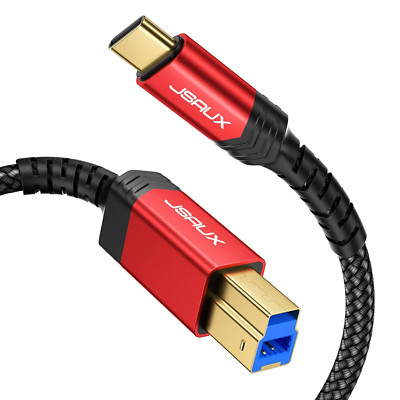 2M USB 3.0 zu USB C Druckerkabel, Typ B, Nylon Geflecht