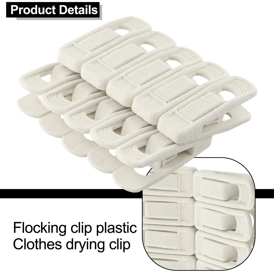 Aufh?nger-Clips 10St Winddicht W?scheklammern F??r Samt Hosen Kleiderb??gel - Bild 2 von 4