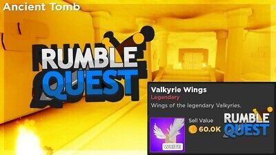 Op Valkyrie Wings White Rq Legendary Rumble Quest Roblox Ebay - black and yellow valkyrie roblox