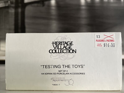 Dept. 56 Heritage Village TESTING THE TOYS Set of 2 New In Box 56057 Retired NIB