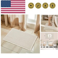 Waffle Braided Bath Mat, 16" x 24" Soft Waffle Bath Rugs, Absorbent Non Slip ...