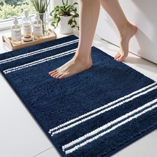 Bathroom Rugs 17x24 Extra Soft Absorbent Bath Mat Chenille Non Slip Shower Ma...