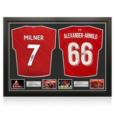James Milner & Trent Alexander-Arnold Signed Liverpool Football Shirts. Framed