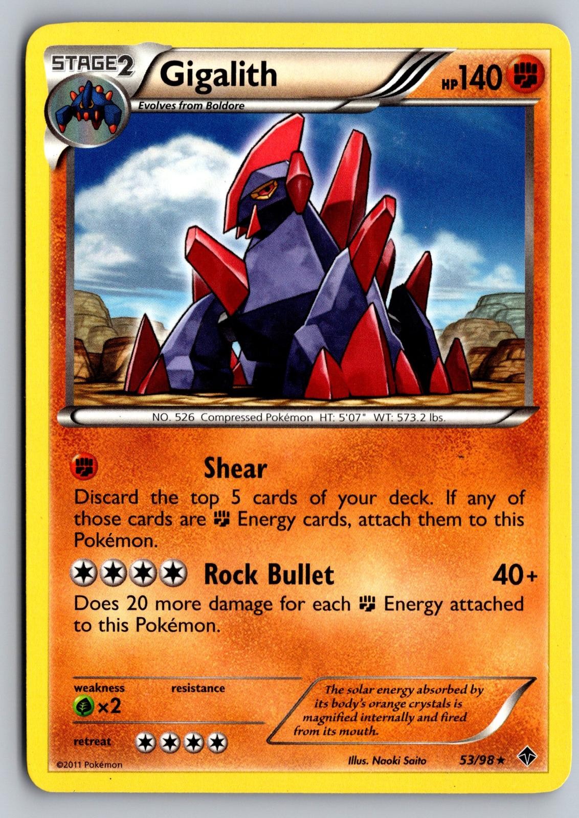 Gigalith 53/98 Rare Emerging Powers Pokemon Moderately Played