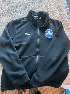 Black PUMA Cloud9 Esports Patch Logo Zip Up Hoodie Size Small Riot Games