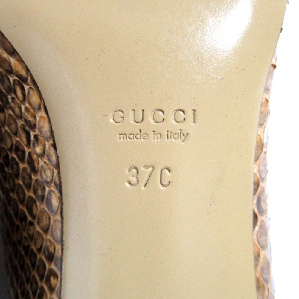GUCCI Python Leather Heels Pointed Toe EU37/US7 B… - image 10