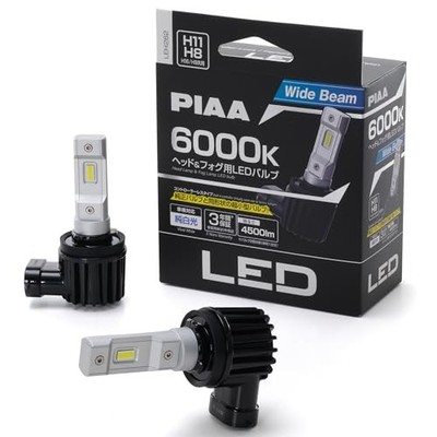 PIAA LED 6000K Car Headlight/Fog Lamp Bulbs Pack of 2 LEH262