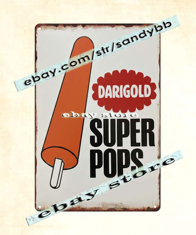 1980s DARIGOLD Ice Cream dairy SUPER POPS Orange Popsicle Bar tin