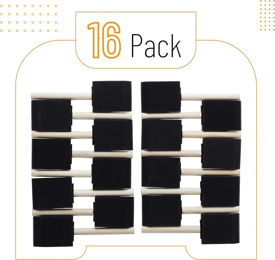 Bates Foam Paint Brushes 16 Pack 2 Inch Sponge Brushes for Painting & Staining - Image 2 of 4