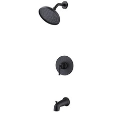 Glacier Bay Oswell Tub Shower Faucet Matte Black 1 Handle 1.8 GPM w/ Valve Set