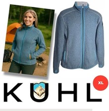 Kuhl Alfpaca Fleece Sweater Jacket Teal Blue Womens XL X-Large Hiking Camp Ski