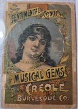 Sentimental & Comic Creole Burlesque Co. 1890 Sam T. Jack African Americana 