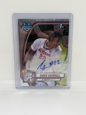 2024-25 Bowman University Chrome Auto Aiden Sherrell #3 Auto Indiana