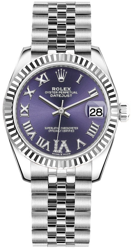 Rolex Datejust 278274 Aubergine Purple Dial Stainless Steel 31mm