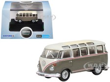 Volkswagen T1 Samba Bus Gray White 1148 N Scale Model By Oxford Nvws009
