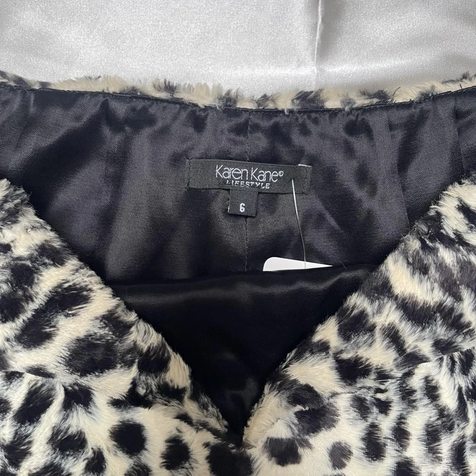 Falda Lápiz Karen Kane Imitación Piel Estampado Leopardo - Y2K Glam Midi (Talla 6) Foto 3 de 4