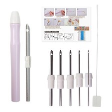 Adjustable Embroidery Punch Pen Stainless Steel Needle Craft Set