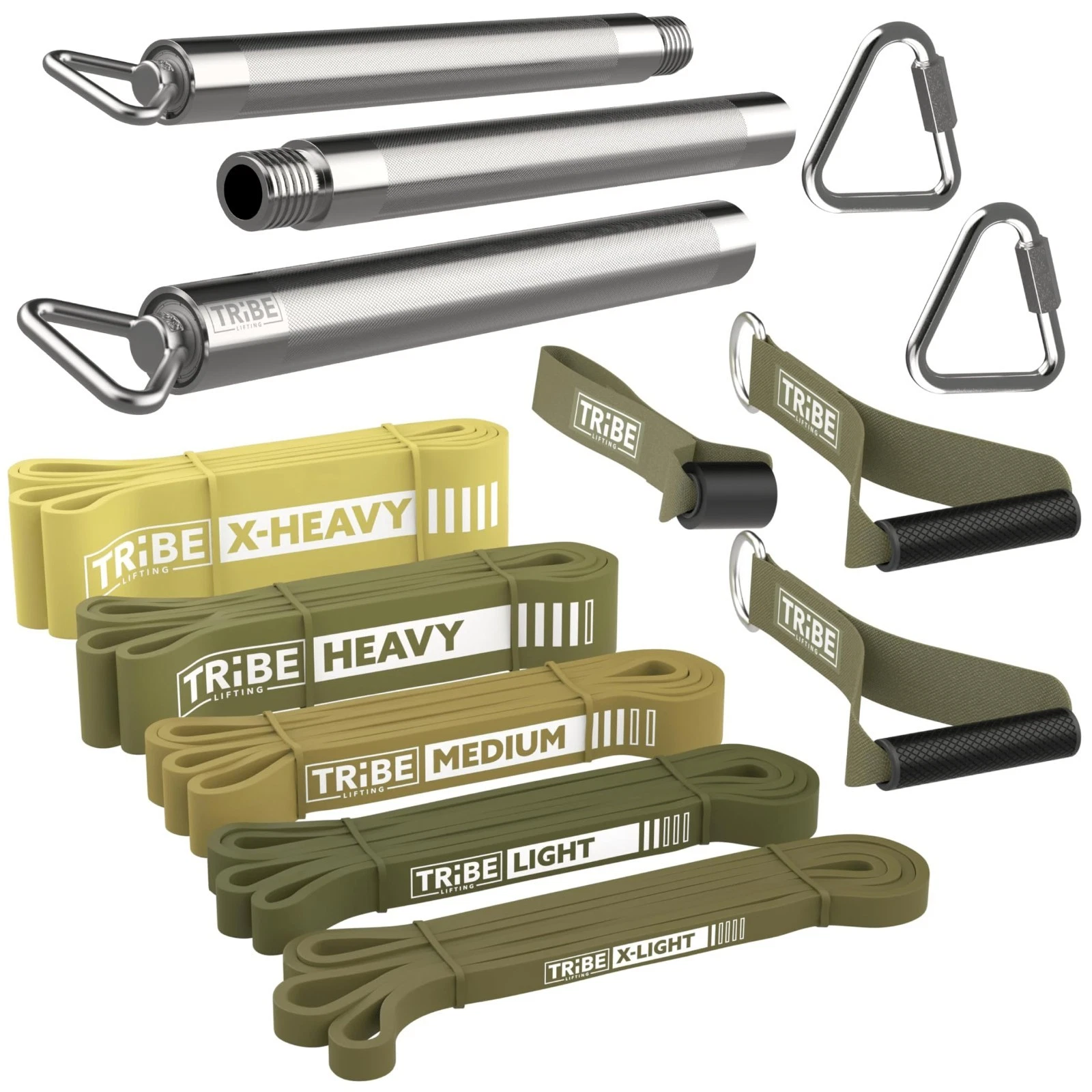 Set of 5 Resistance Bands for Strength Training - Exercise Bands with Handles &