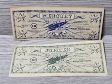 1950s Tracies Interplanetary Space Money Paper Play Currency Lot of 2