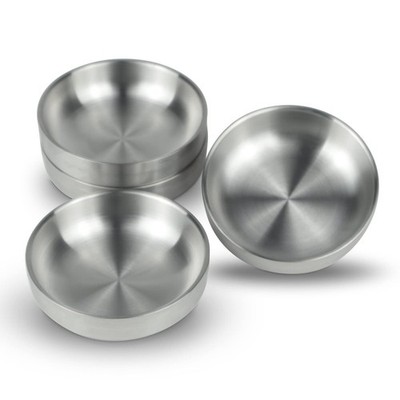 N A Dishes, Small Stainless Steel Pinch Bowl, Sushi Dipping Saucers, Sauce Di...