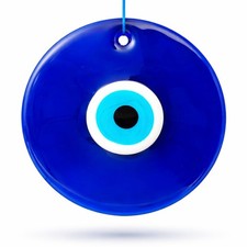 Blue Glass Evil Eye Nazar Wall Hanging Turkish Handmade Amulet Decor
